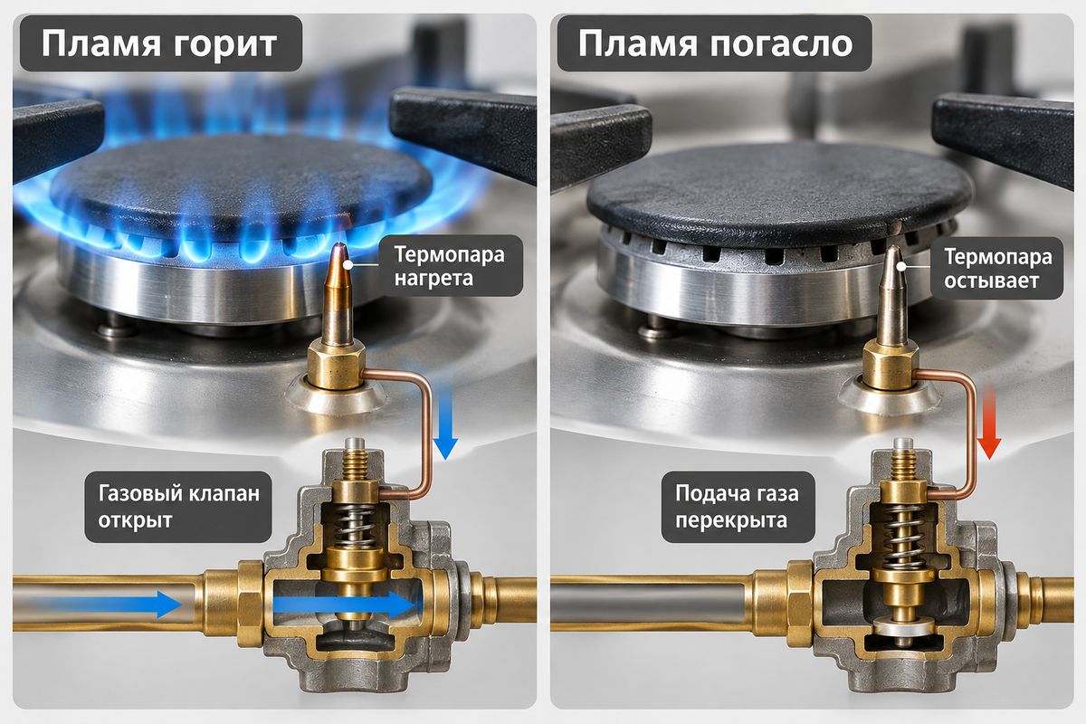 Как газ-контроль перекрывает подачу газа
