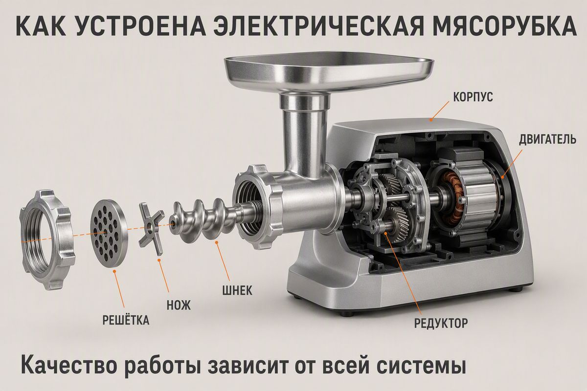 Устройство мясорубки: что влияет на работу