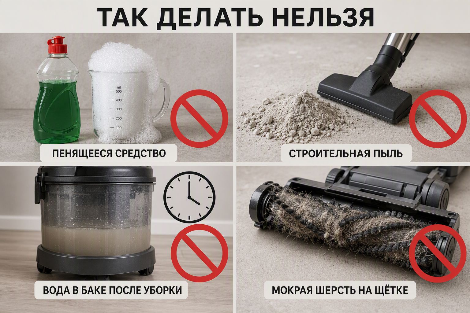 Что нельзя делать с моющим пылесосо