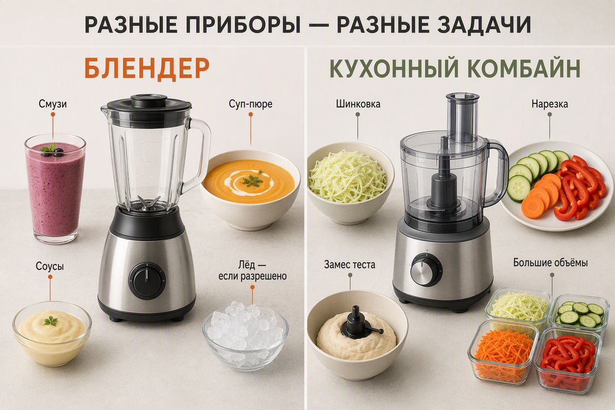 Блендер и комбайн: что умеет каждый