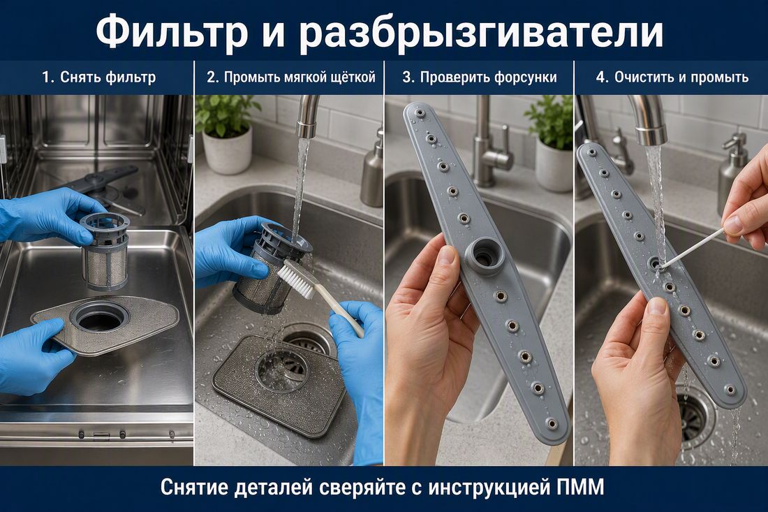 Механическая очистка фильтра и коромысел