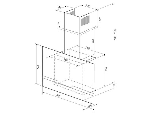 Вытяжка KRONA DOMENIKA 600 BLACK/INOX S