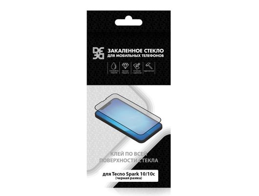 Стекло DF для Tecno Spark 10/10c/10 (5G) tColor-19 (black)