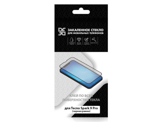 Стекло DF для Infinix Hot 30i/Tecno Spark Go 2023/9 Pro DF tColor-13 (black)