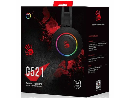 Игровые наушники проводные A4Tech Bloody G521 черный (G521 (BLACK))