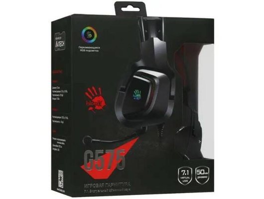 Игровые наушники проводные A4Tech Bloody G575 черный (G575 USB/ BLACK)