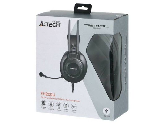 Наушники с микрофоном проводные A4Tech Fstyler FH200U серый (FH200U GREY)