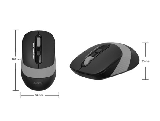 Мышь беспроводная A4Tech Fstyler FG10 черный/серый (FG10 GREY)