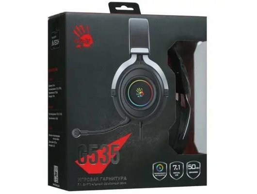 Игровые наушники проводные A4Tech Bloody G535 черный/серебристый (G535 (BLACK+SILVER) USB)