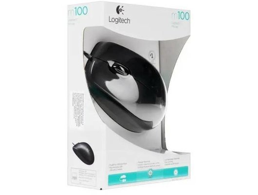Мышь проводная Logitech M100 Dark