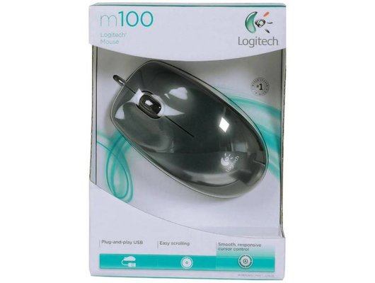 Мышь проводная Logitech M100 Dark