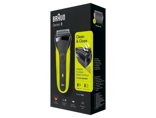 Сеточная бритва BRAUN S3 300s Black/Volt Green (ПИ)