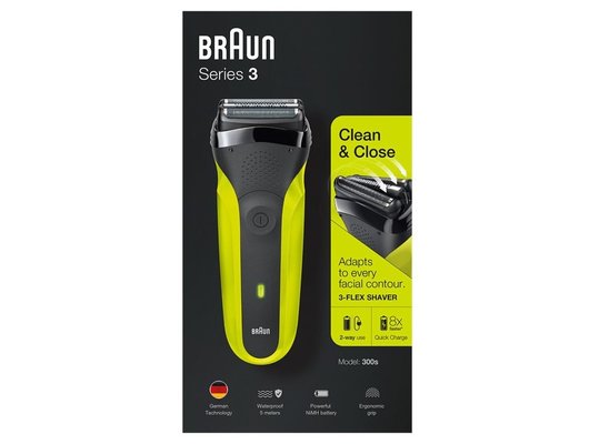 Сеточная бритва BRAUN S3 300s Black/Volt Green (ПИ)