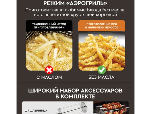 Электрическая мини-печь GFGril GFAO-700