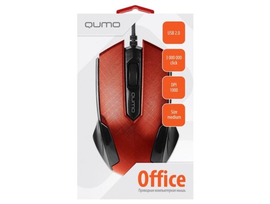 Мышь проводная Qumo Office M14 Red
