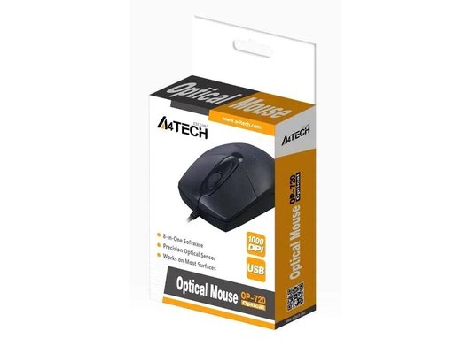 Мышь проводная A4Tech OP-720 черный (OP-720 USB BLACK)