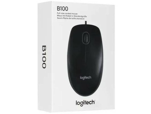 Мышь проводная Logitech B100 Black
