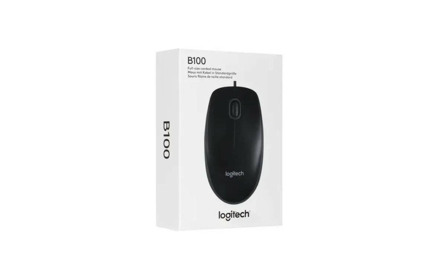 Мышь проводная Logitech b100 Black.