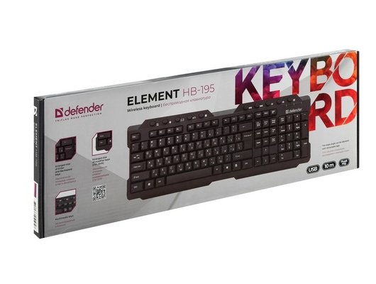 Клавиатура беспроводная Defender Element HB-195 черный