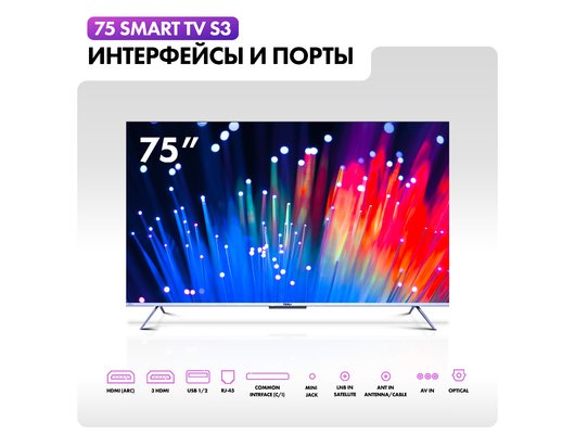 4K (Ultra HD) Smart телевизор HAIER 75 SMART TV S3