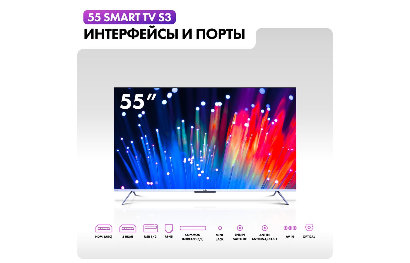 4K (Ultra HD) Smart телевизор HAIER 55 SMART TV S3 (ИМП) - купить в  интернет-магазине RBT.ru. Цены, отзывы, характеристики и доставка в  Челябинске