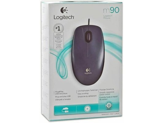 Мышь проводная Logitech M90 черно-серый