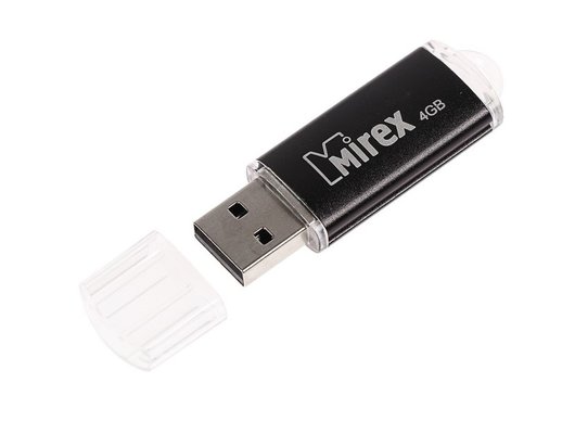 USB Флеш Mirex 4Gb UNIT BLACK (13600-FMUUND04)