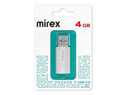 USB Флеш Mirex 4Gb UNIT SILVER (13600-FMUUSI04)