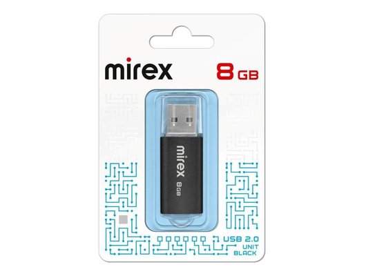 USB Флеш Mirex 8Gb UNIT BLACK (13600-FMUUND08)