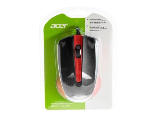 Мышь проводная Acer OMW012 черный/красный (ZL.MCEEE.003)