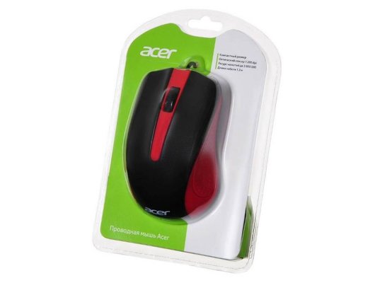 Мышь проводная Acer OMW012 черный/красный (ZL.MCEEE.003)