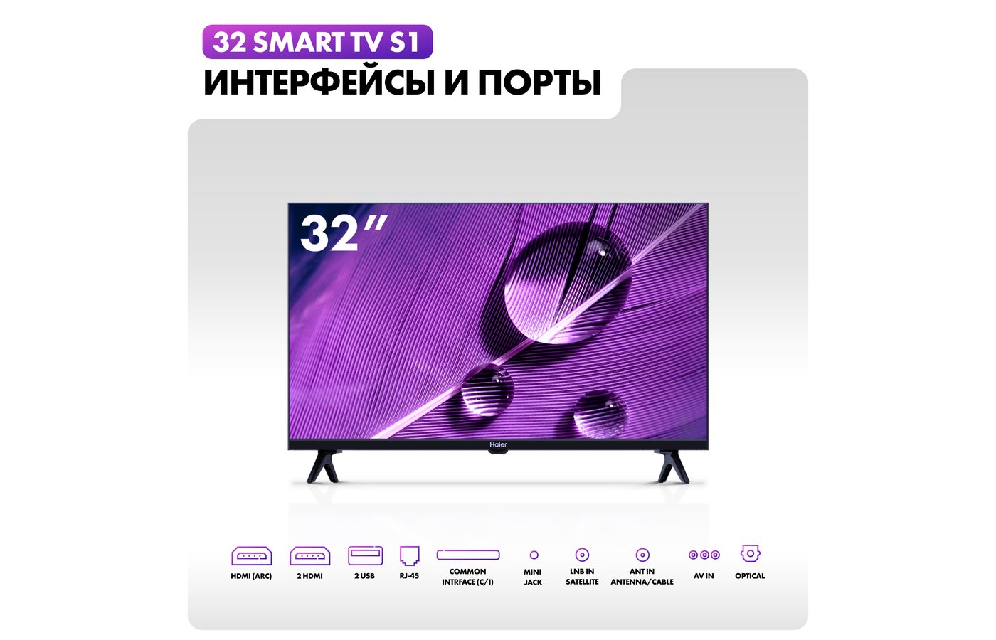 Телевизор HAIER 32 SMART TV S1 - купить в интернет-магазине RBT.ru. Цены,  отзывы, характеристики и доставка в Челябинске