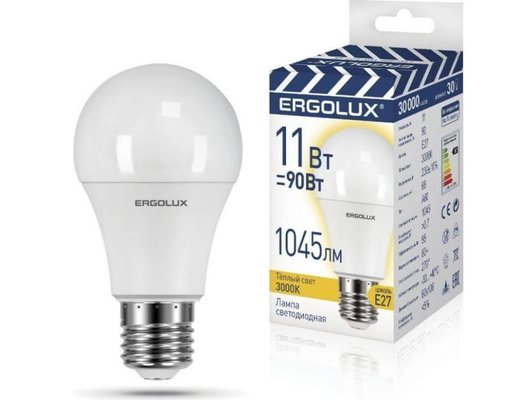 Лампочки LED E27 Ergolux LED-A60-11W-E27-3K