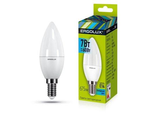 Лампочки LED E14 Ergolux LED-C35-7W-E14-4K