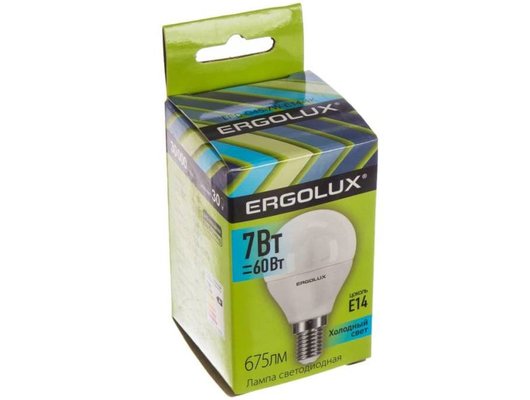 Лампочки LED E14 Ergolux LED-G45-7W-E14-4K