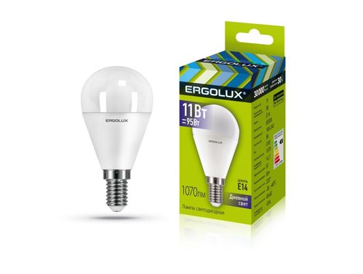 Лампочки LED E14 Ergolux LED-G45-11W-E14-6K