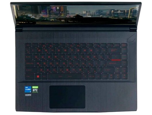 Ноутбук игровой MSI GF63 Thin 12VE/9S7-16R821-637/Core i5-12450H/16GB/256GB/15.6FHD 144Hz/RTX 4050 6GB/DOS черный