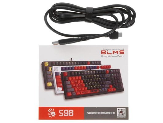 Клавиатура проводная игровая A4Tech Bloody S98 механическая красный/черный (SPORTS RED)