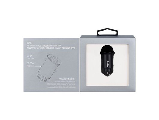 Зарядное устройство TFN АЗУ2 RAPID 5A QC/PD black б/кабеля (TFN-CCRPD30W01)