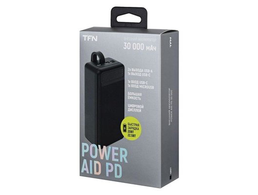 Внешний аккумулятор TFN 30000mAh PowerAid PD black TFN-PB-280-BK