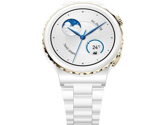 Смарт часы HUAWEI WATCH GT 3 PRO WHITE CERAMIC STRAP (FRIGGA-B19T)