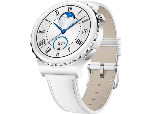 Смарт часы HUAWEI WATCH GT 3 PRO WHITE LEATHER STRAP (FRIGGA-B19V)