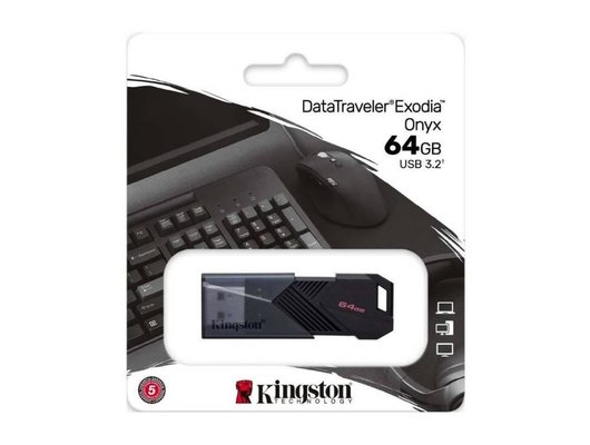 USB Флеш Kingston 64GB USB 3.2 DataTraveler Exodia Onyx DTXON/64GB
