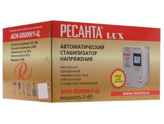 Стабилизатор напряжения РЕСАНТА АСН-5000Н/1-Ц Lux