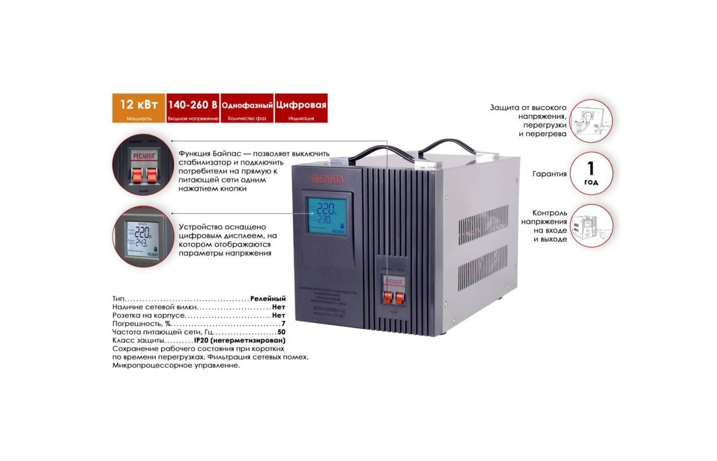 РЕСАНТА АСН-12000/1-Ц отзывы покупателей - 62 мнений владельцев RBT.ru