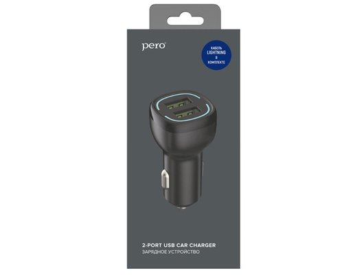 Зарядное устройство PERO AC04 2USB 2.4A AUTOMAX черный