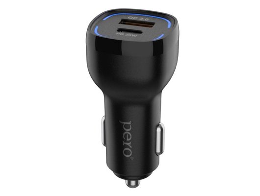 Зарядное устройство PERO AC05 USB-A QC3.0 + USB-C PD, 38W черный