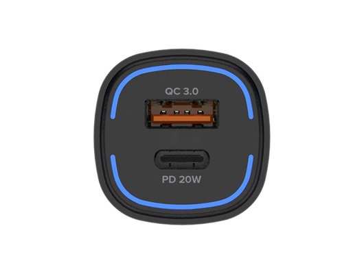 Зарядное устройство PERO AC05 USB-A QC3.0 + USB-C PD, 38W черный