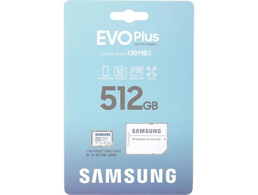 Карта памяти Samsung microSDXC 512Gb EVO Plus+адаптер MB-MC512 (ПИ)