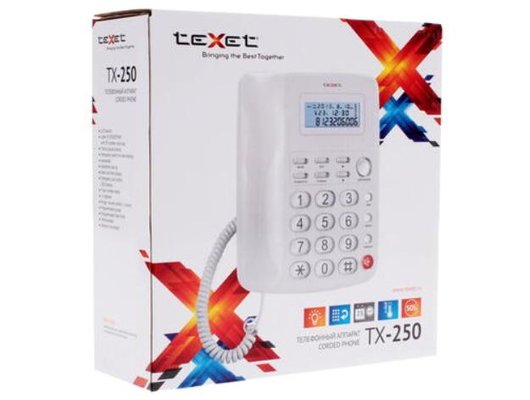 Проводной телефон TeXet TX-250 белый